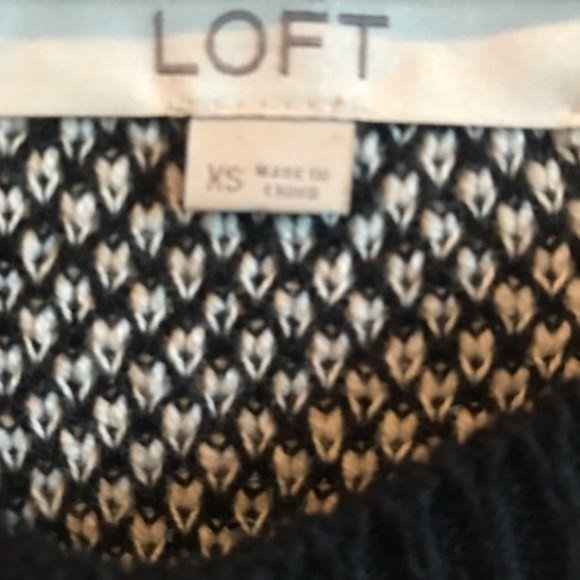 Loft Women's XSmall Black/White Houndstooth Sweater XS - Picture 5 of 6
